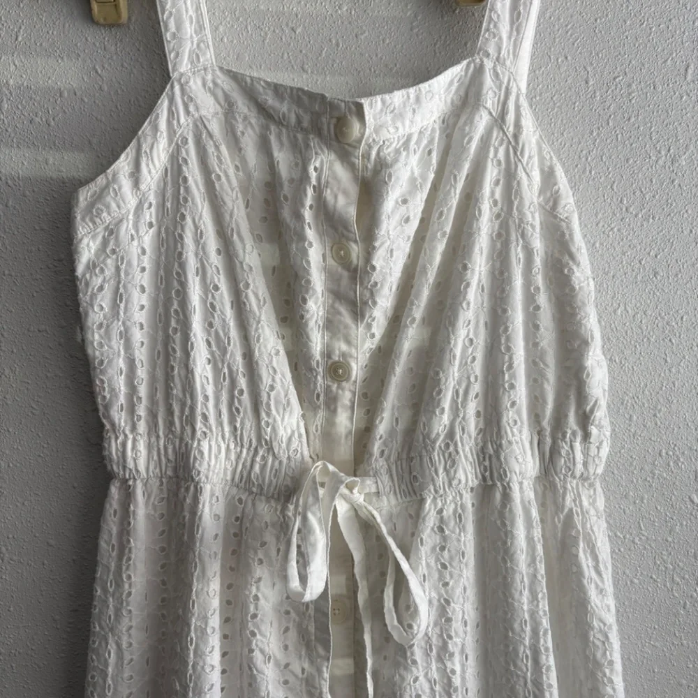 GAP Apron Eyelet Maxi Dress in Optic White - Size 12 - Picture 5 of 9